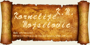 Kornelije Mojsilović vizit kartica